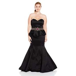 Mac Duggal Taffeta Jewel Waist Gown